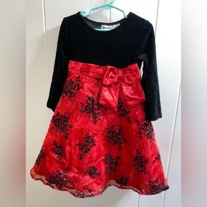 Blueberi Boulevard 4T black and red floral dress